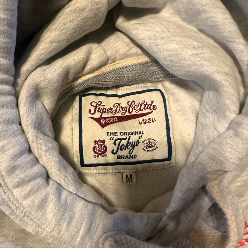 Superdry Gray Pullover Hoodie Women’s Size M Fleece Lined Streetwear Y2K - Picture 3 of 8